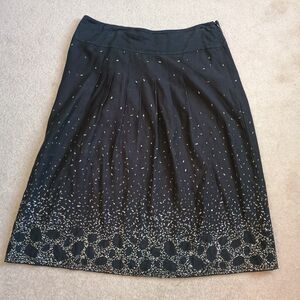 Nick + Zoe Skirt Sz 10 Womens Black Metallic Embroidery Workwear Party Career